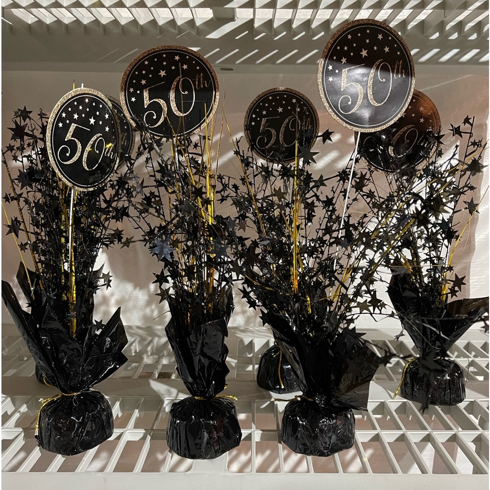 Used once, 50th birthday table decor (Set of 5)